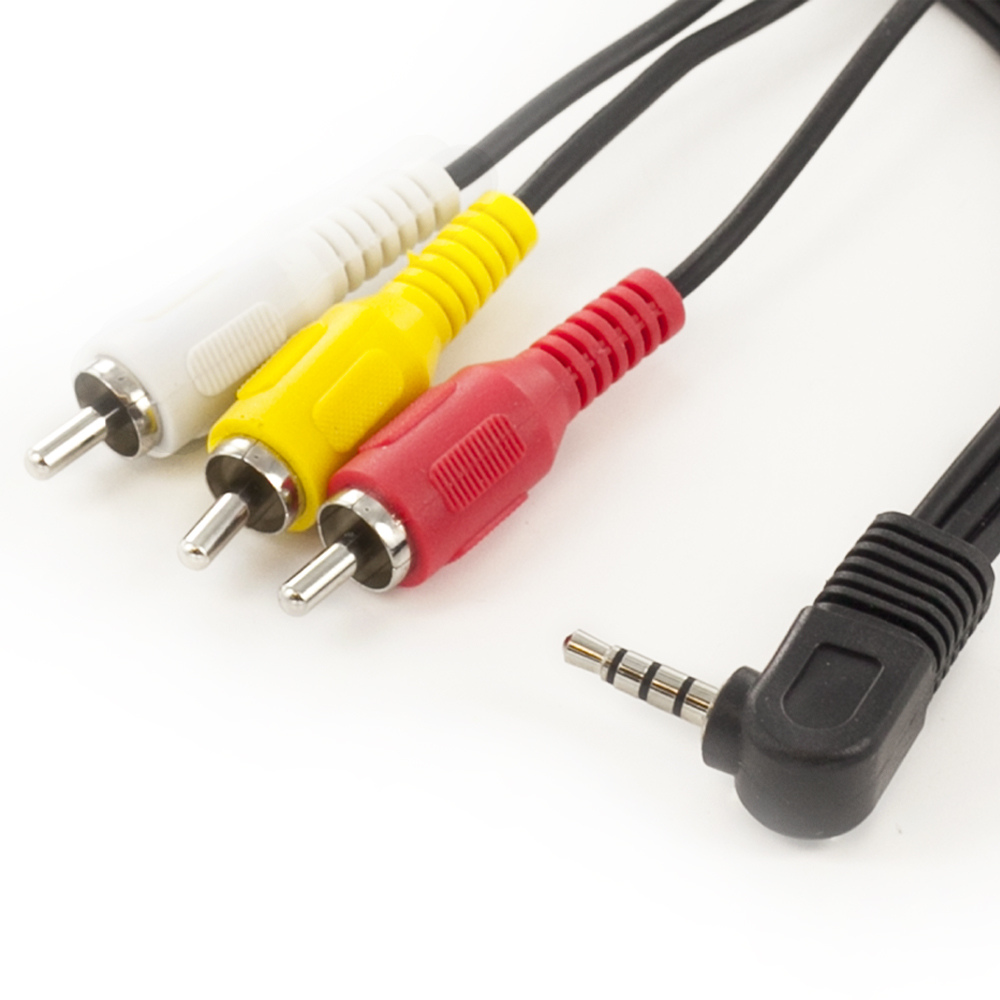 HF-CAB-AUD-3.5MM-R3: 3ft 3.5mm to Composite + Audio RCA Camcorder Cable