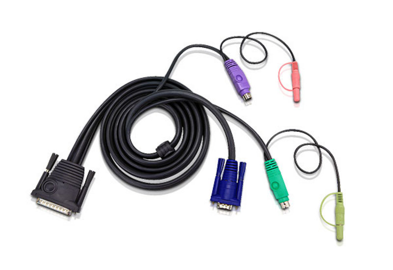 aten 2l-1710p: 33' PS2 Legacy KVM cable w/ Audio - DB25 to VGA, PS2 and Audio