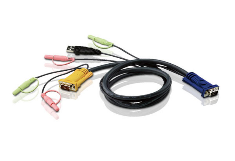 ATEN 2L-5303U: Master View KVM Cable, DB15M toUSB/VGA, 3m