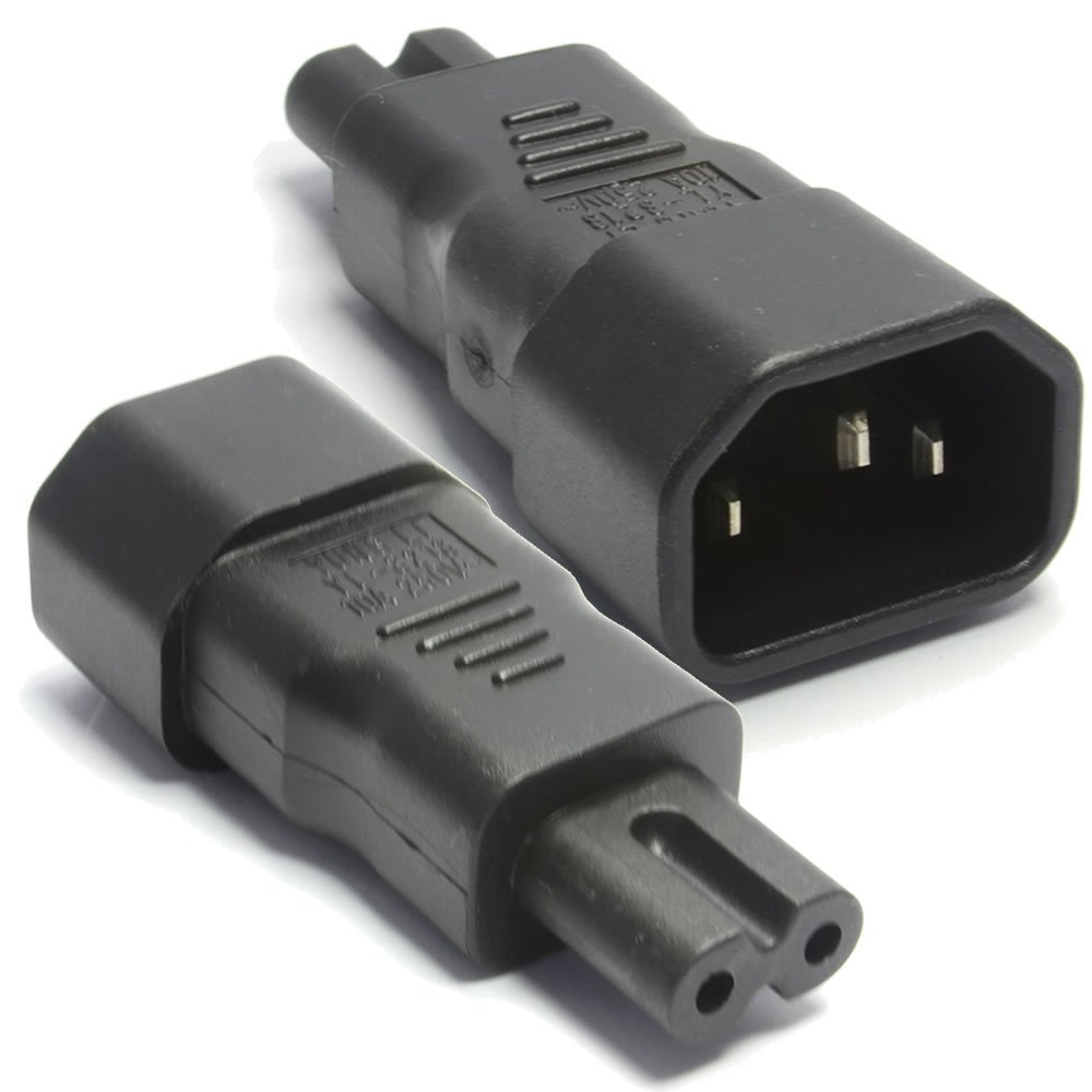 A-C14C7MF: C14 Male to C7 Female power adapter