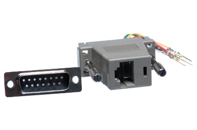 A-RJ4515FM: Modular adapter, RJ45 female to DB25 female