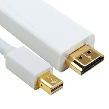 C-MDPHMM: 3/6/10/15ft Mini DisplayPort to HDMI cable w/ audio 32AWG CL3/FT4 WHITE