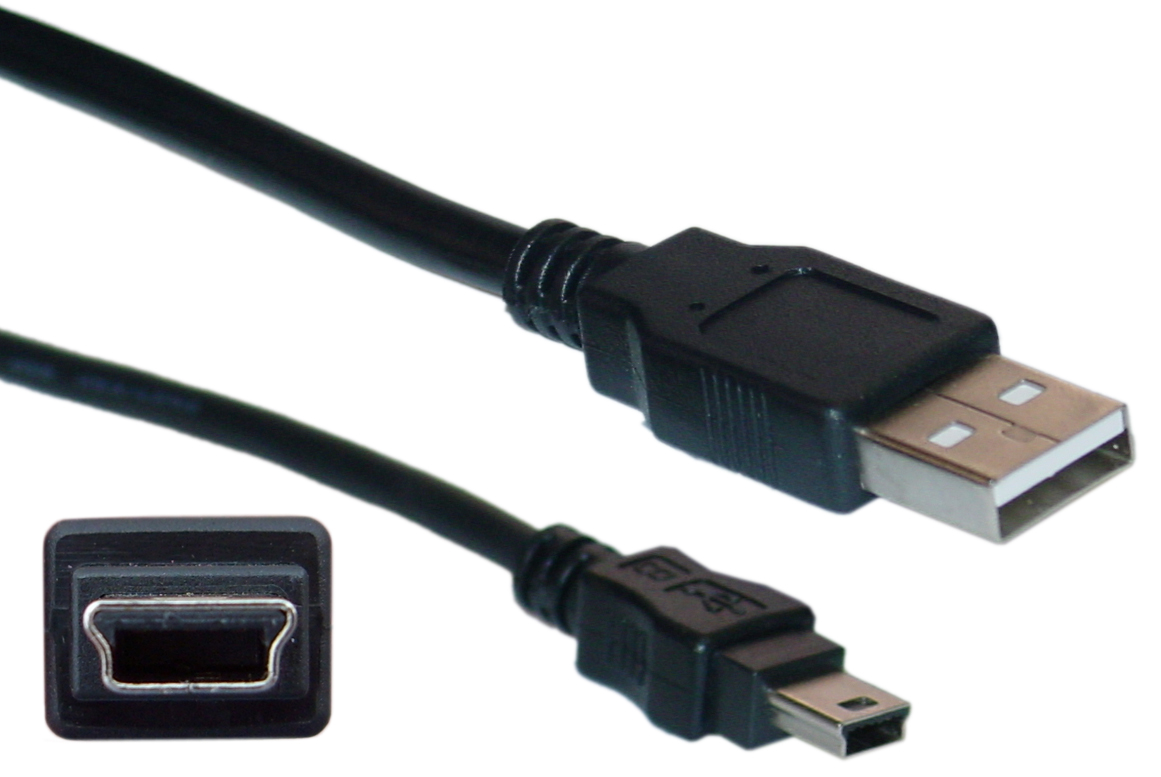 MIUSB-3: USB 2.0 A Male to Mini 5pin Male Cable 3FT