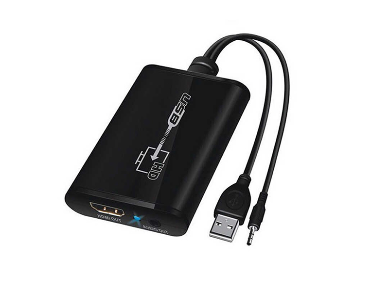 CEU2H0101-A: 1080P USB to HDMI Video Adapter Converter 3.5mm Audio Cable For PC HDTV