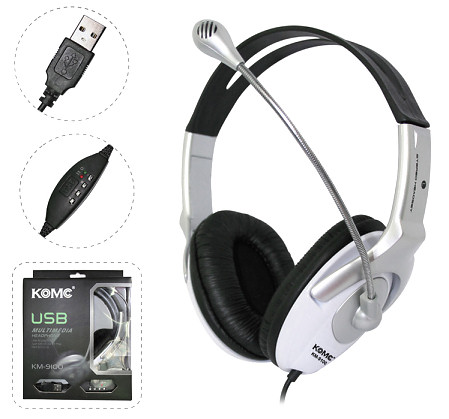 HF-HEADSET-USB9100: USB Headset w/microphone