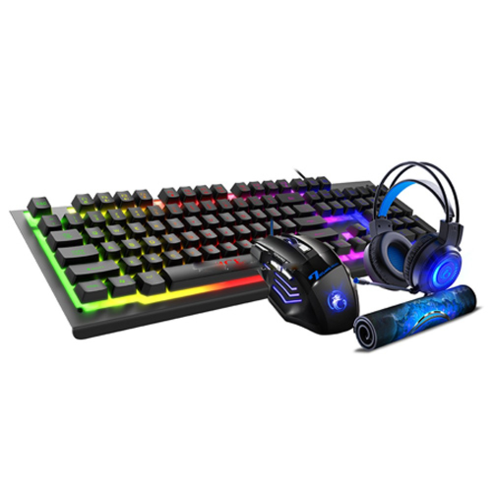 HF-GK480: 4 in 1 Gaming Keboard & Mouse Combo w/Headset + Gaming Pa8