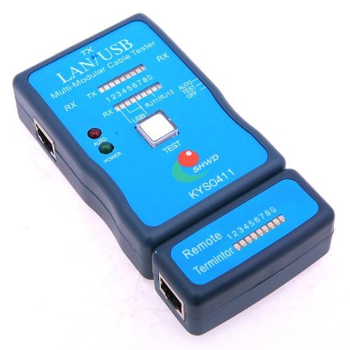 HF-S0411: RJ11/RJ12/RJ45 Telephone Network USB A B Cable Internet Wire Tester - Click Image to Close