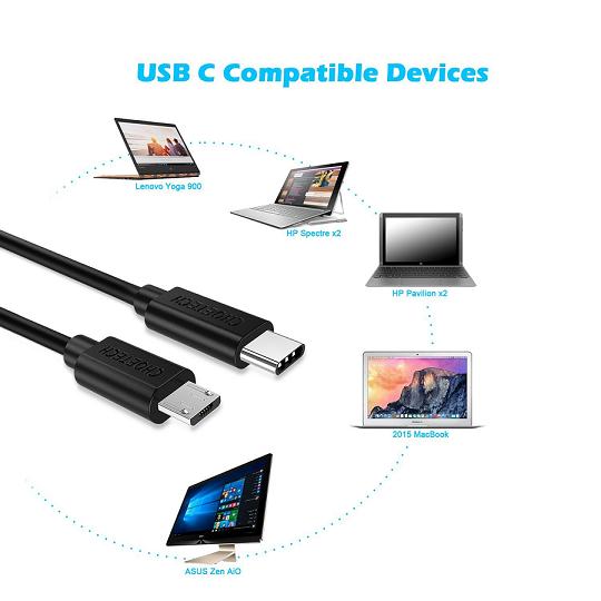 HF-UCMU-3: 3ft USB Type C Hi-speed to Micro USB Cable