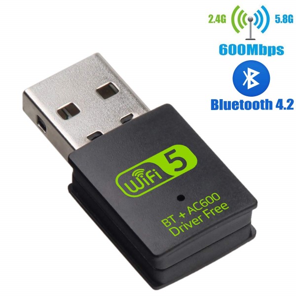 HF-UWB600: 600Mbps USB Wifi AC 2.4G+5G + Bluetooth 2 in 1 Adaptor