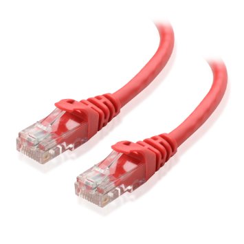 HFCAB-CAT5-CC: 3ft to 50ft Cat5e cross wired ethernet cable RJ45 350MHz - red