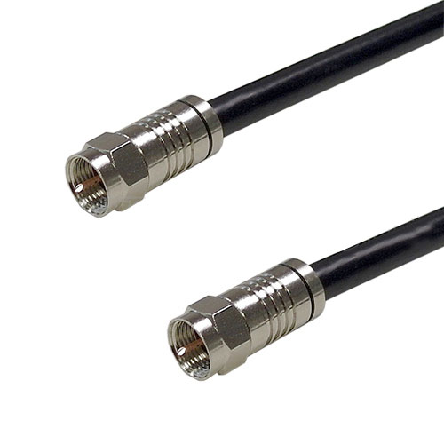 HFCAB-RG6-P: 1ft to 150ft Premium RG6 F-Type male to F-Type male cable - Black