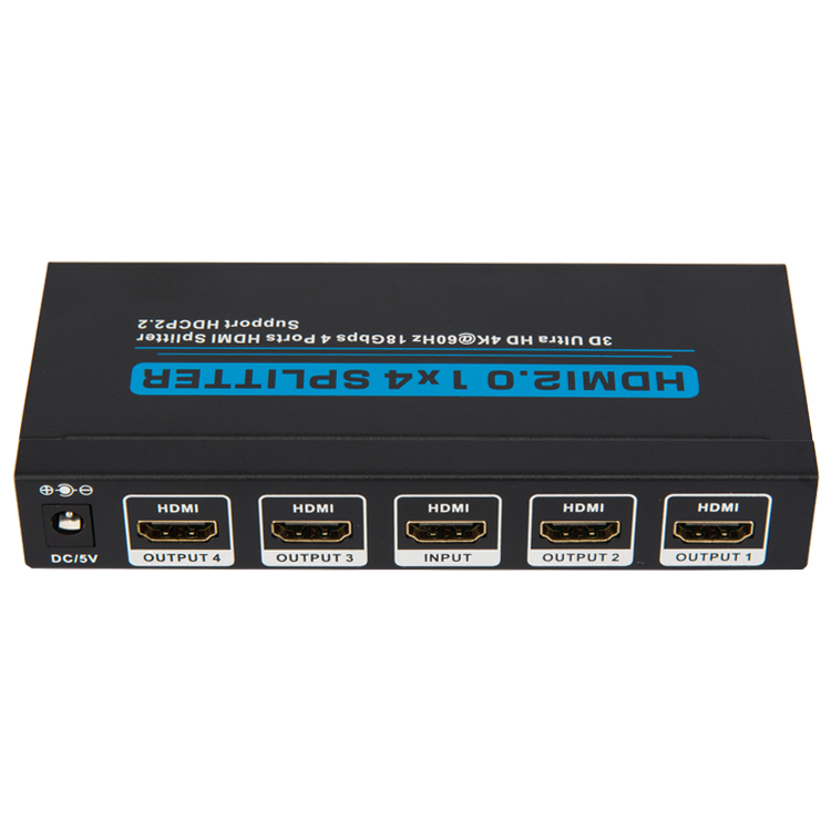 HSP104-4K60: 1x4 HDMI Splitter, 4Kx2K@60Hz, EDID, HDCP 2.2, YUV 4:4:4 - Click Image to Close