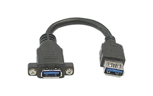 WPIN-FFFF-P: 6 inch USB 2.0 A Female to A Female Adapter with Screw Holes