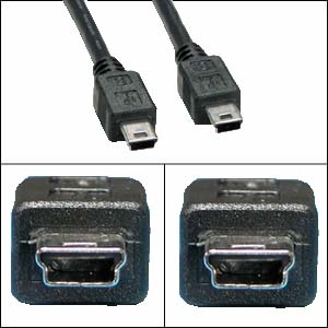 MIUSBMIUSB-6: 6 foot USB 2.0 Mini-B 5-pin to Mini-B 5-pin cabl