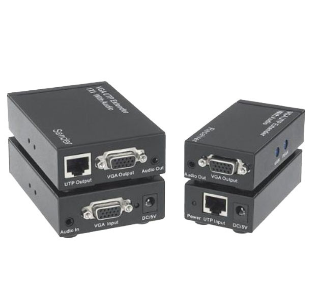 VRP0101 w/receiver: VGA UTP Extender 1X1 Splitter with Audio S/R unit - Click Image to Close