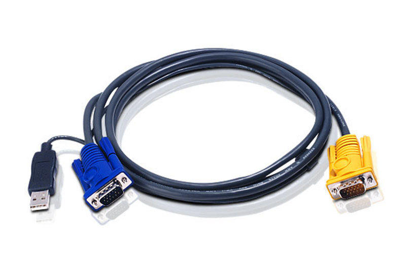 ATEN 2L-5203UP: DB15 to USB KVM Cable, 10' FOR ACS1208L, ACS1216L, CS72A & CS74A (USB)