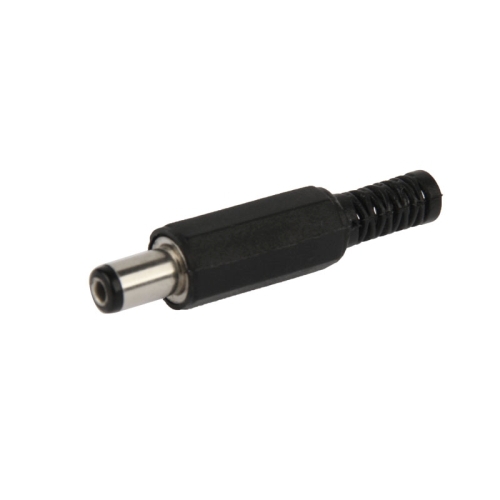 A-2135: DC power connector male, 2.1mm x 5.5mm plastic shell