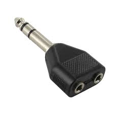 A-25235MF: 1/4 inch stereo male to 2 x 3.5mm stereo female adapter