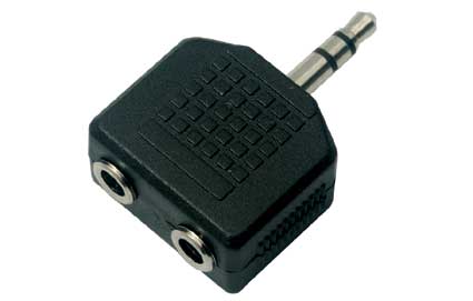 A-35235MF: 3.5mm stereo male to 2 x 3.5mm stereo female adapter