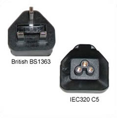 A-BS1363C5MF: BS1363 (UK) male to C5 Female power adapter