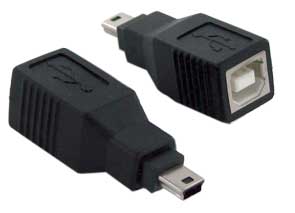 A-USB-BMFM: USB B female to mini 5-pin USB male adapter