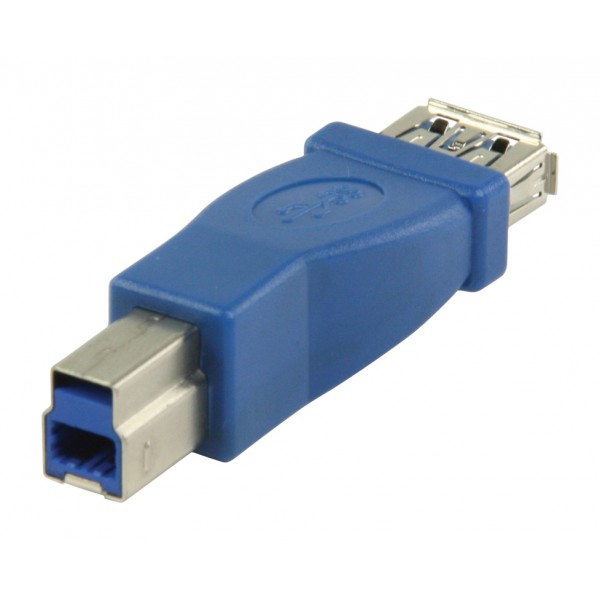 A-USB3AF3BF: USB 3.0 A Female to B Female Adapter - Blue