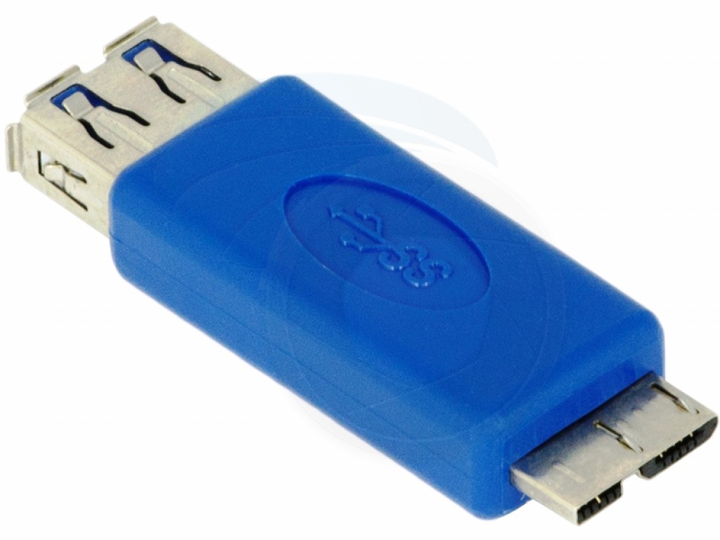 A-USB3AF3MBM: USB 3.0 A Female to micro B Male Adapter - Blue