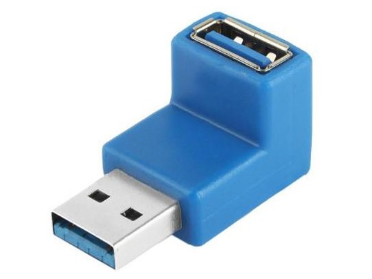A-USB3AM2703AF: USB 3.0 A Male to A Female 270 degree Adapter - Blue