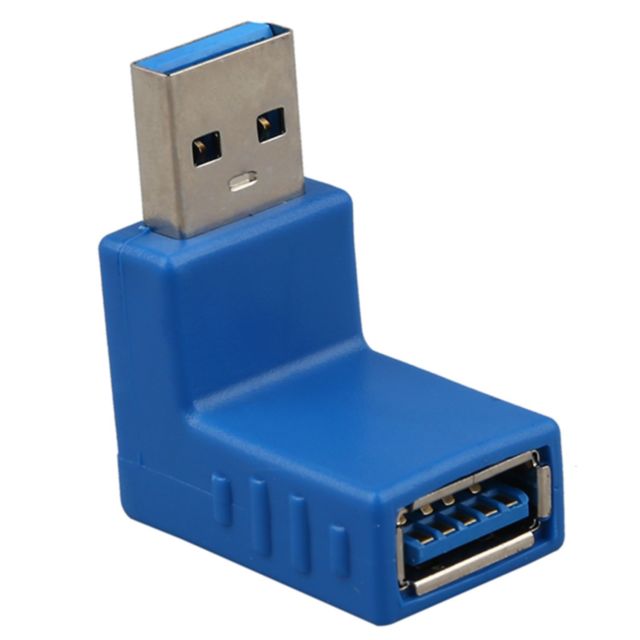 A-USB3AM903AF: USB 3.0 A Male to A Female 90 degree Adapter - Blue