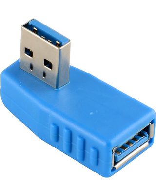 A-USB3AMR3AF: USB 3.0 Right Angle A Male to A Female Adapter - Blue