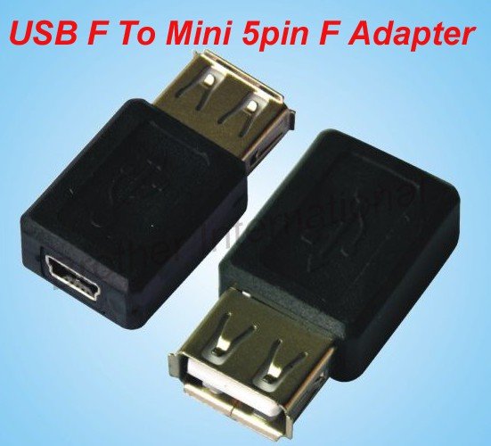 A-USB-AMFF: USB A Female to Mini 5-pin Female adapter