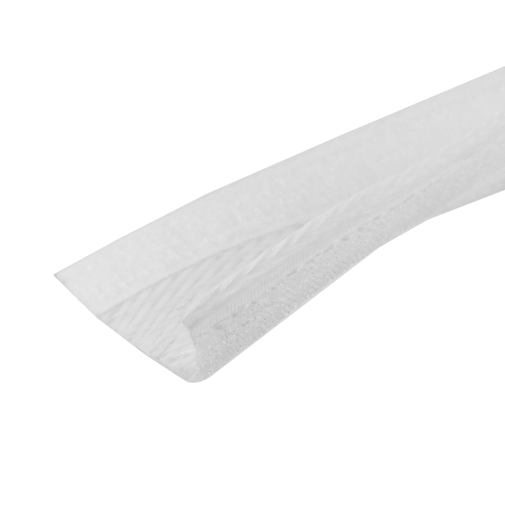 BS-FW075-100WH: 100ft 3/4 inch Split Hook and Loop Braided Sleeving White - Click Image to Close
