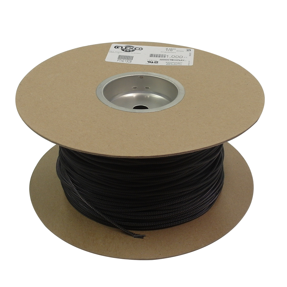 BS-PT013-1000CB: 1000ft 1/8 inch Sleeving Carbon - Click Image to Close
