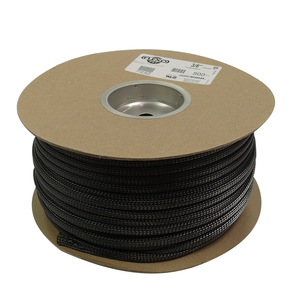 BS-PT038-500CB: 500ft 3/8 inch Sleeving Carbon