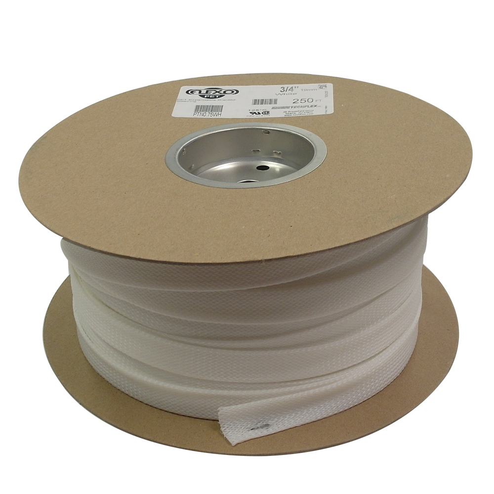 BS-PT075-250WH: 250ft 3/4 inch Sleeving White - Click Image to Close