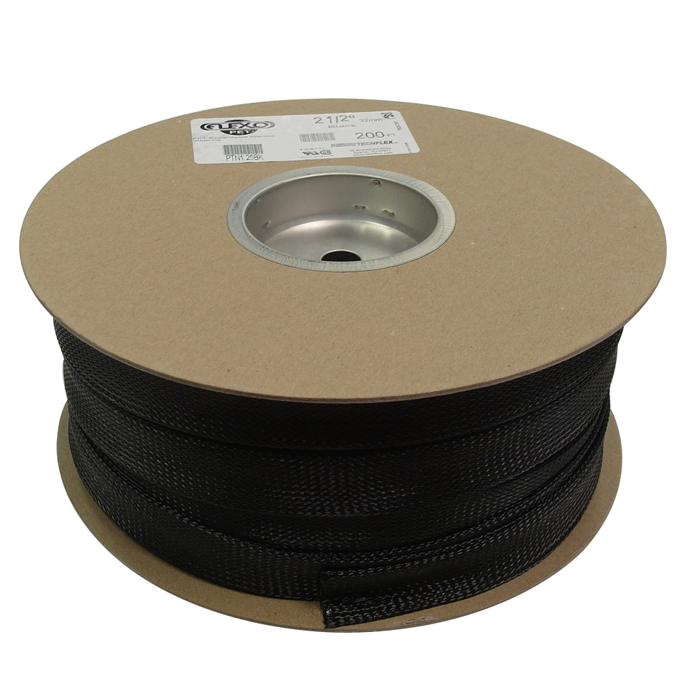 BS-PT250-200BK: 200ft 2 1/2 inch Sleeving Black - Click Image to Close