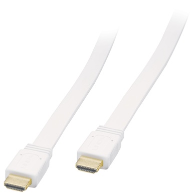 C-HDMI-FL: 3-25ft HDMI High Speed w/Ethernet 4K*2K, 60Hz flat cable FT4 - White