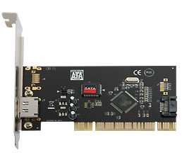 CARD-ESATA3512: Syba PCI to 1 SATA and 1 eSATA card