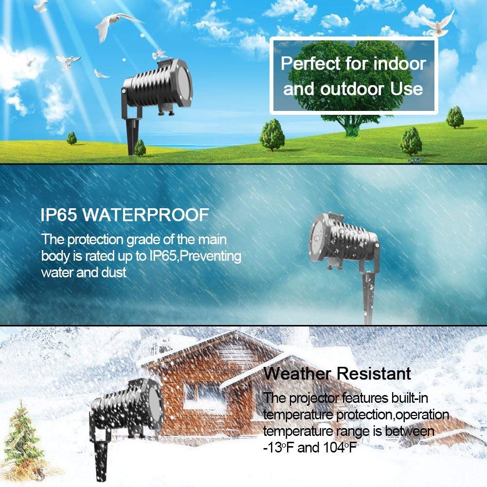 CLL-SD10: Rotating Christmas Laser Light, Led Spotlight , Multi 10 Slides Sparkling Show Indoor Outdoor - Click Image to Close