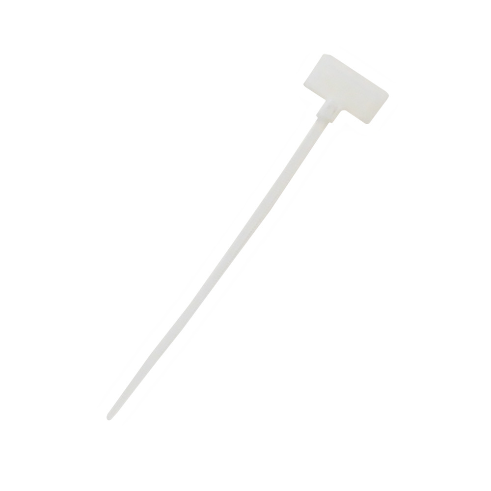 CT-104F-100CL: 100pk 4 inch flag style cable tie (18lb) - UL94 V-2 nylon 66 - Natural