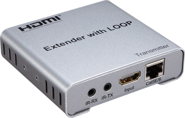 E1004K-IR: 100m HDMI Over cat5 4K 30hz Extender with Loop-out and IR