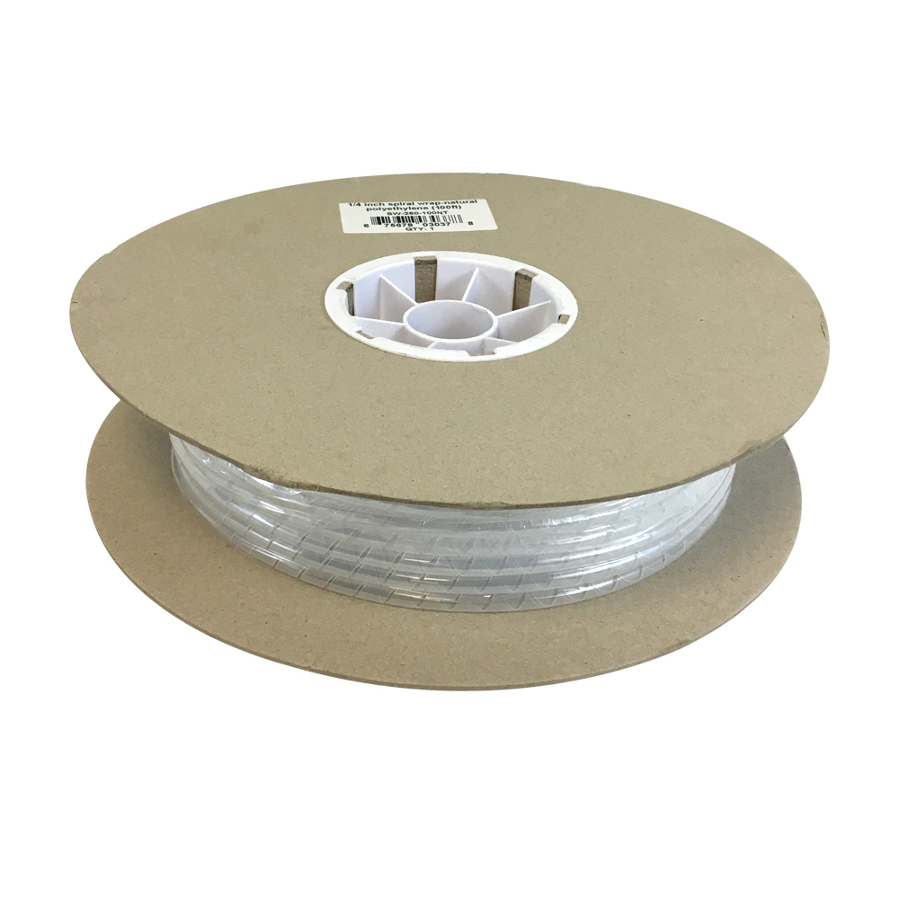 SW-250-100: 100ft 1/4 inch Spiral Wrap - Natural Polyethylene