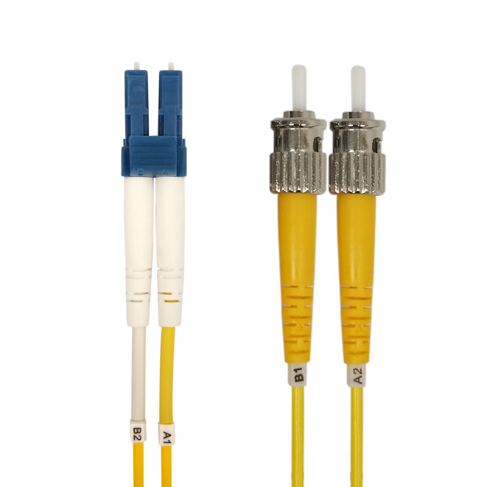 HF-FO-C-LCST-3MM：1m(3ft) to 30m(100ft) Singlemode Duplex LC/ST 9 micron Fiber Cable - 3mm Jacket LSZH/OFNR