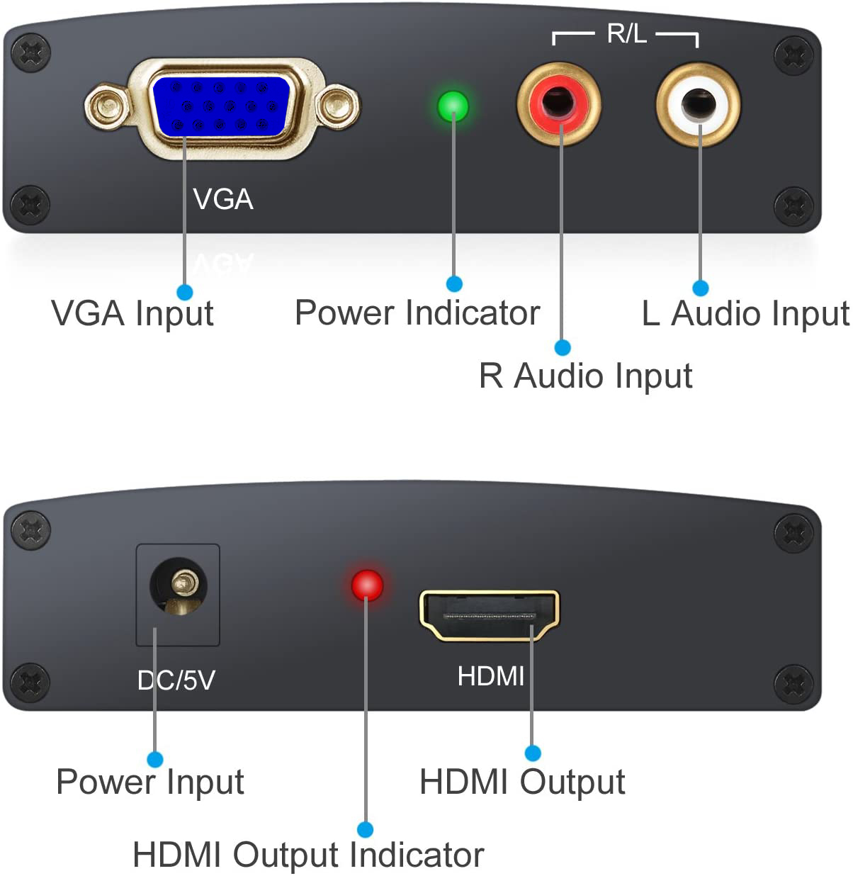 HCV0101: VGA+L/R Audio to HDMI Converter - Click Image to Close