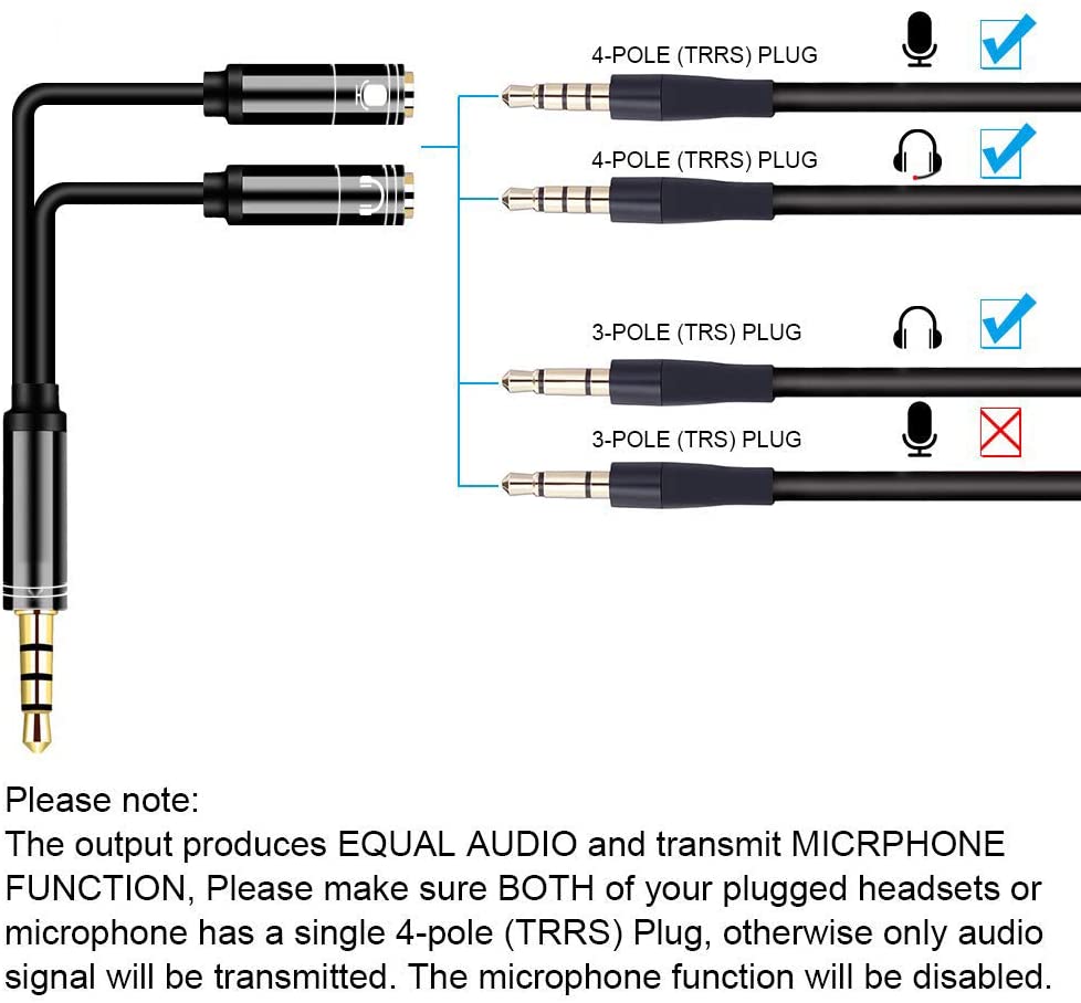HF-A351M2F: 3.5mm Mic/Headset Male Jack to Audio Female Adapter - Click Image to Close