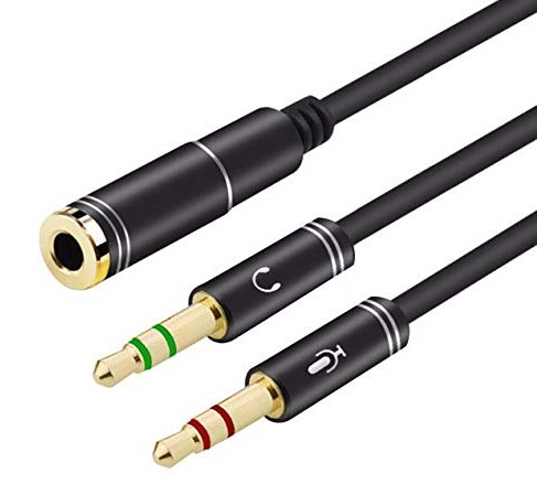 HF-A352M1F: .Female TRRS to Dual 3.5mm Male Y Splitter Cable