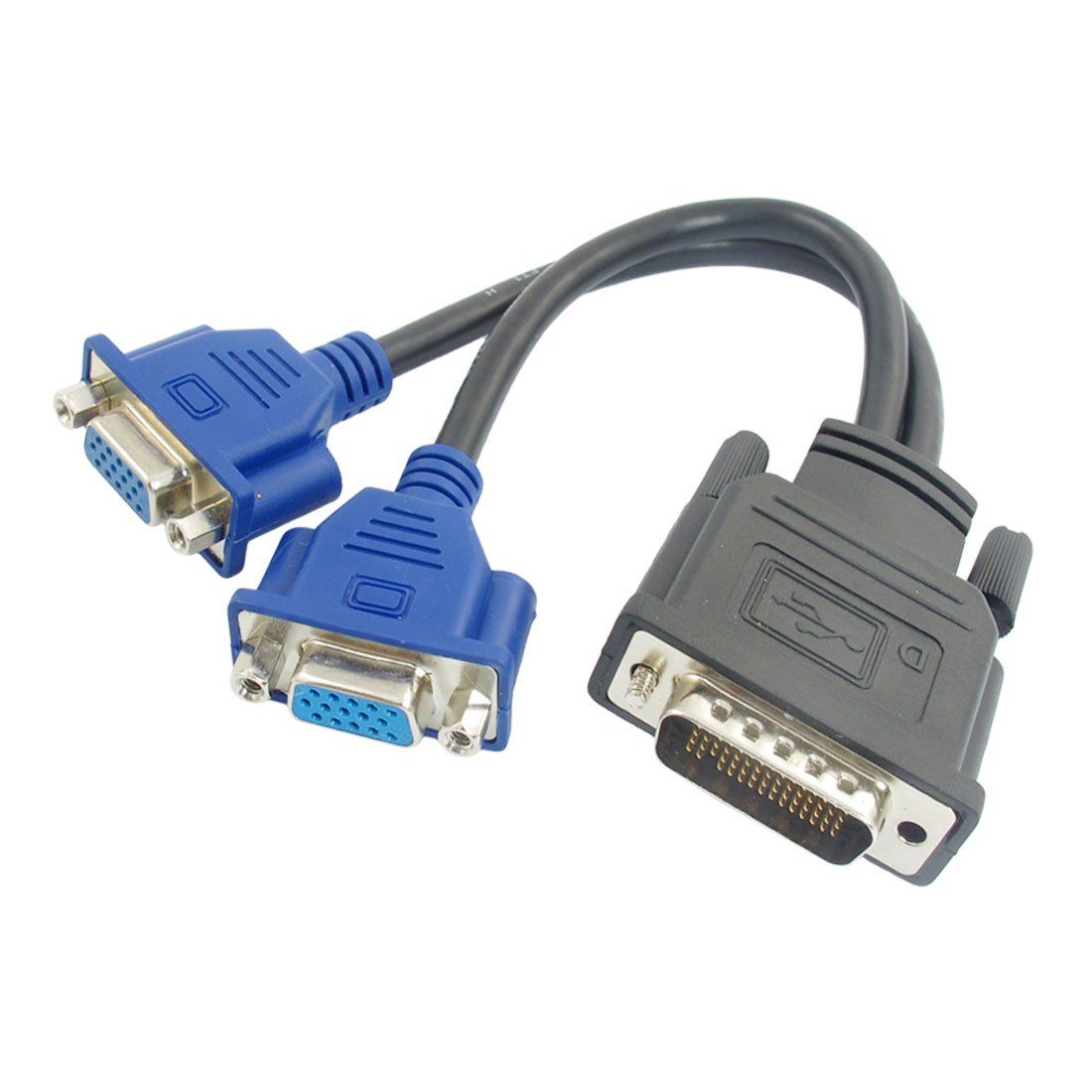 HF-D59V2GA: LFH-59 (DMS-59) DVI Male to Dual VGA Female M/F Splitter Dual View video Adapter
