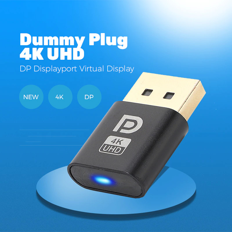 HF-DPDPA: Dp Dummy Plug Virtual Display Adapter Edid Headless Dp 4k Display Emulator