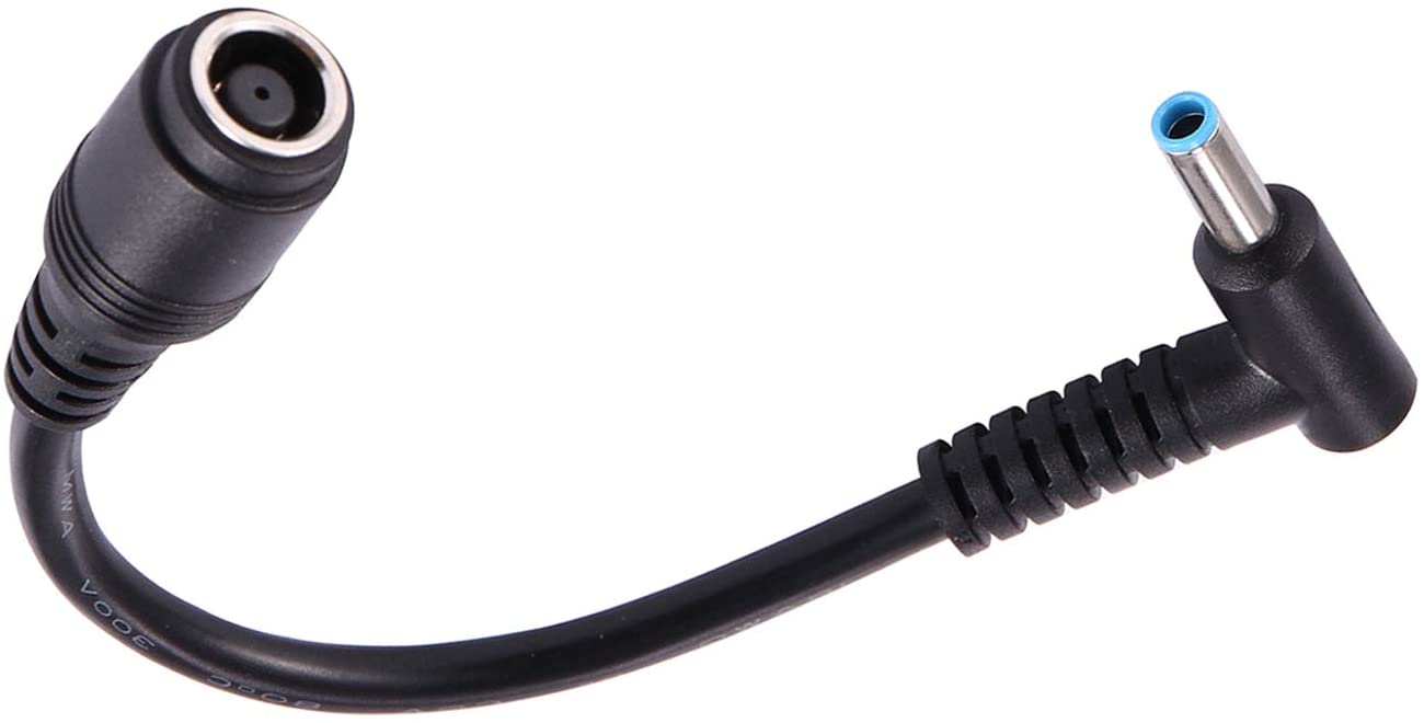 HF-DVAHP: DC Power Connector Cable 7.4mm x 5.0mm Female to 4.5mm x 3.0mm Male DC Power Adapter Cable Tip Connector Conventer Suitable for Hp Pavilion Laptop