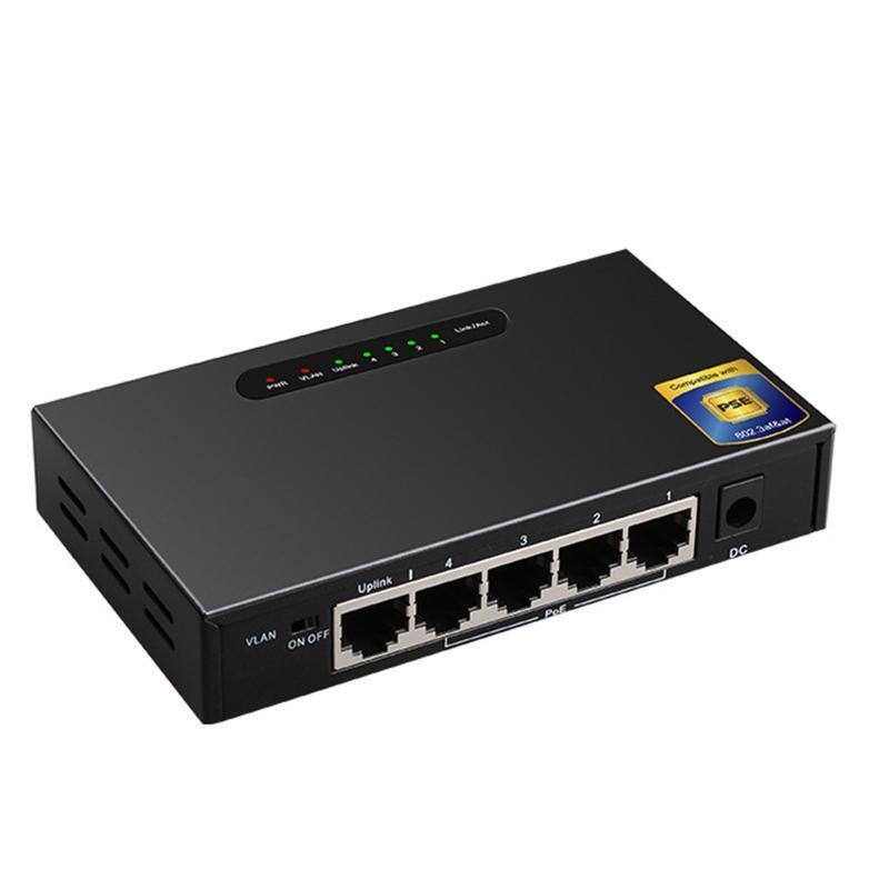 HF-ES4POE: Gigabit Ethernet PoE 4-port PoE 1-port uplink, 65W PoE Full1000Mbps Switch -Metal